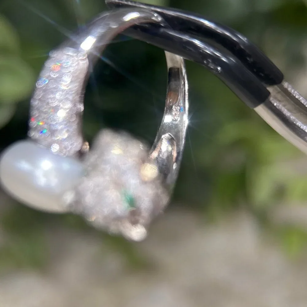 Panther Bypass‎ Pearl 925 Silver Ring